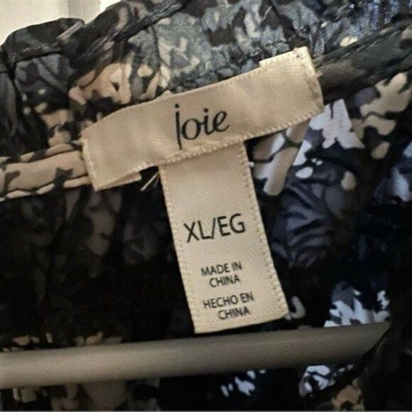 Joie Baltic Print Sleeveless Smocked Blouse | Gray/Black | Size XL | NWOT - Picture 6 of 6